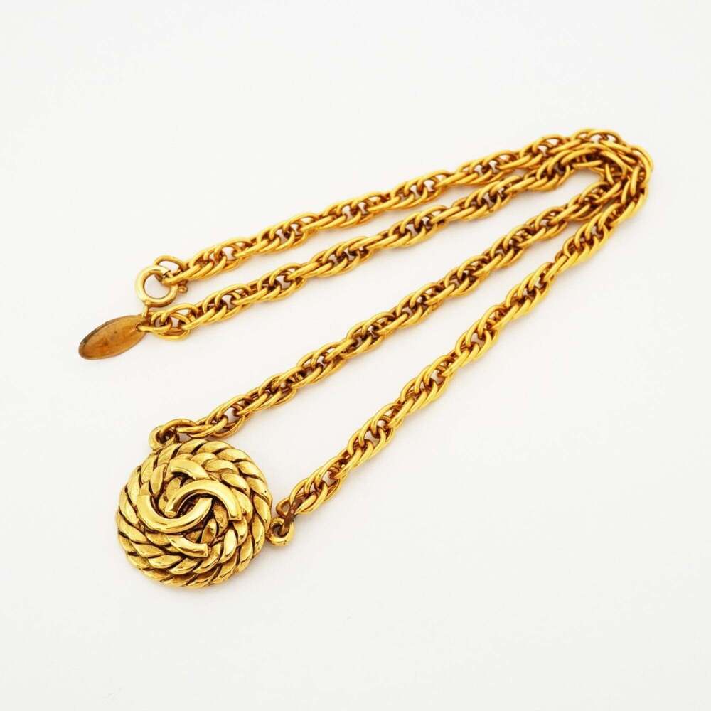 CHANEL Authentic Gold Logo Necklace - Picture 3 of 6